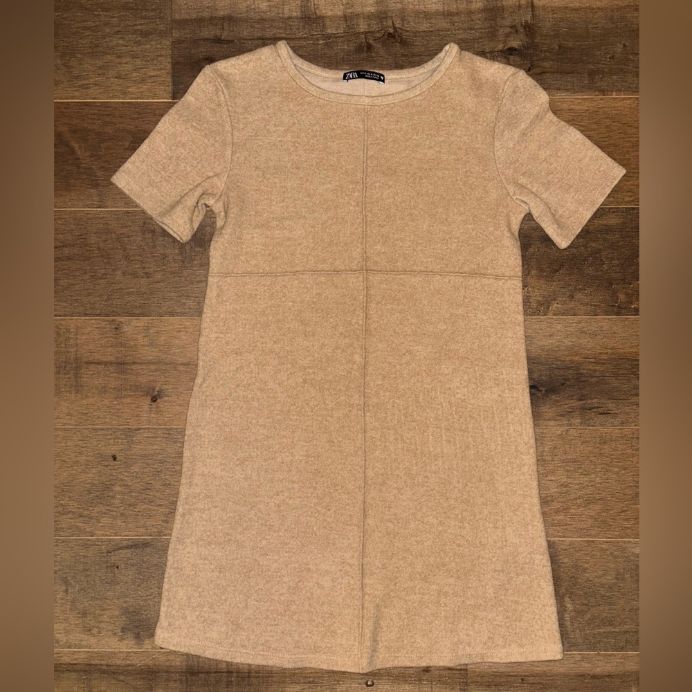 Zara Tan Casual Shirt Dress